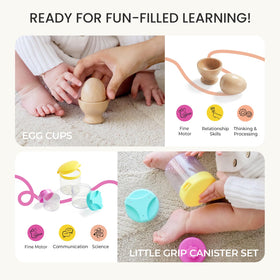 Tiny Land Montessori guide image with parent tips for early development.