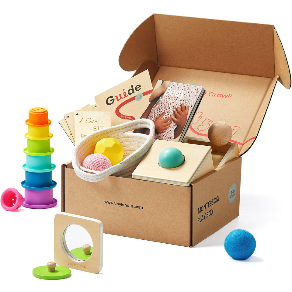 Tiny Land Montessori Toy Set Object Permanence Box supporting early problem-solving and coordination