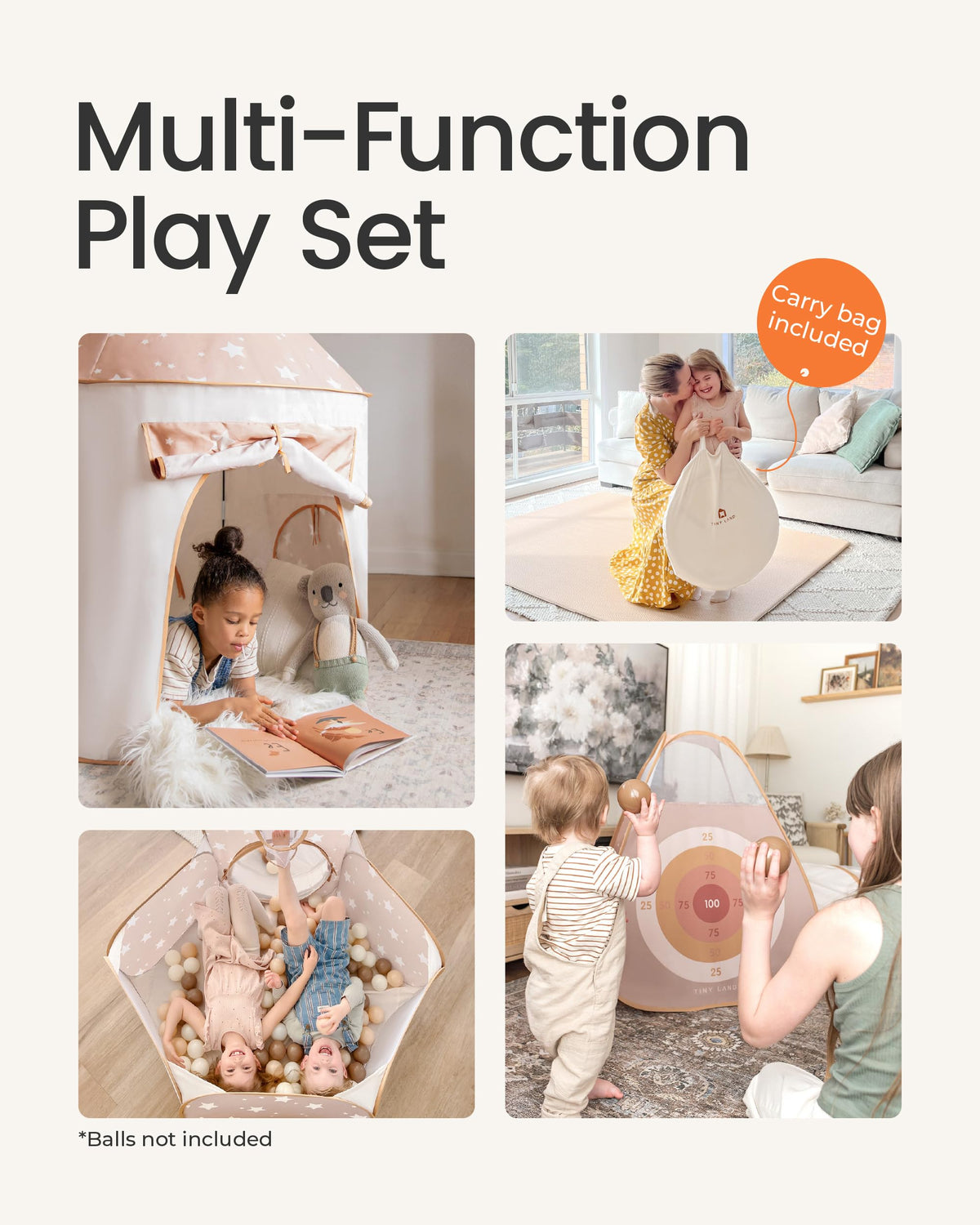 Tiny Land play tent suitable for siblings and friends during playdates