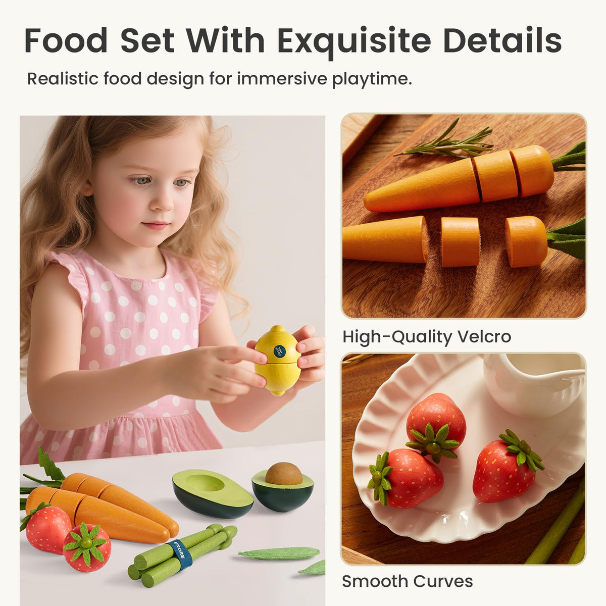Tiny Land onion image offers realistic pretend veggie for role-play cooking and fine motor practice.