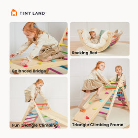 Tiny Land Pikler folding frame emphasizes safety and easy storage after use.