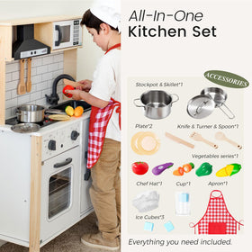 Tiny Land play kitchen oven and microwave simulate real cooking for imaginative play.
