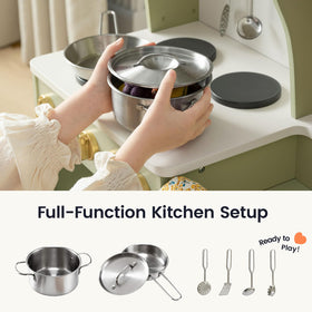 Rotating faucet and functional sink on the Tiny Land kitchen enhance pretend washing