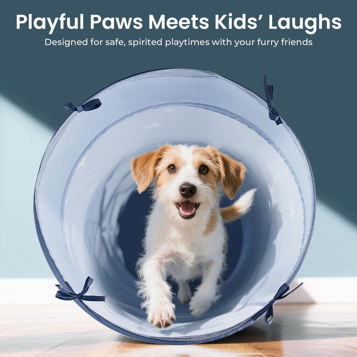 Tiny Land play tunnel blue carry bag enables portable fun anywhere.