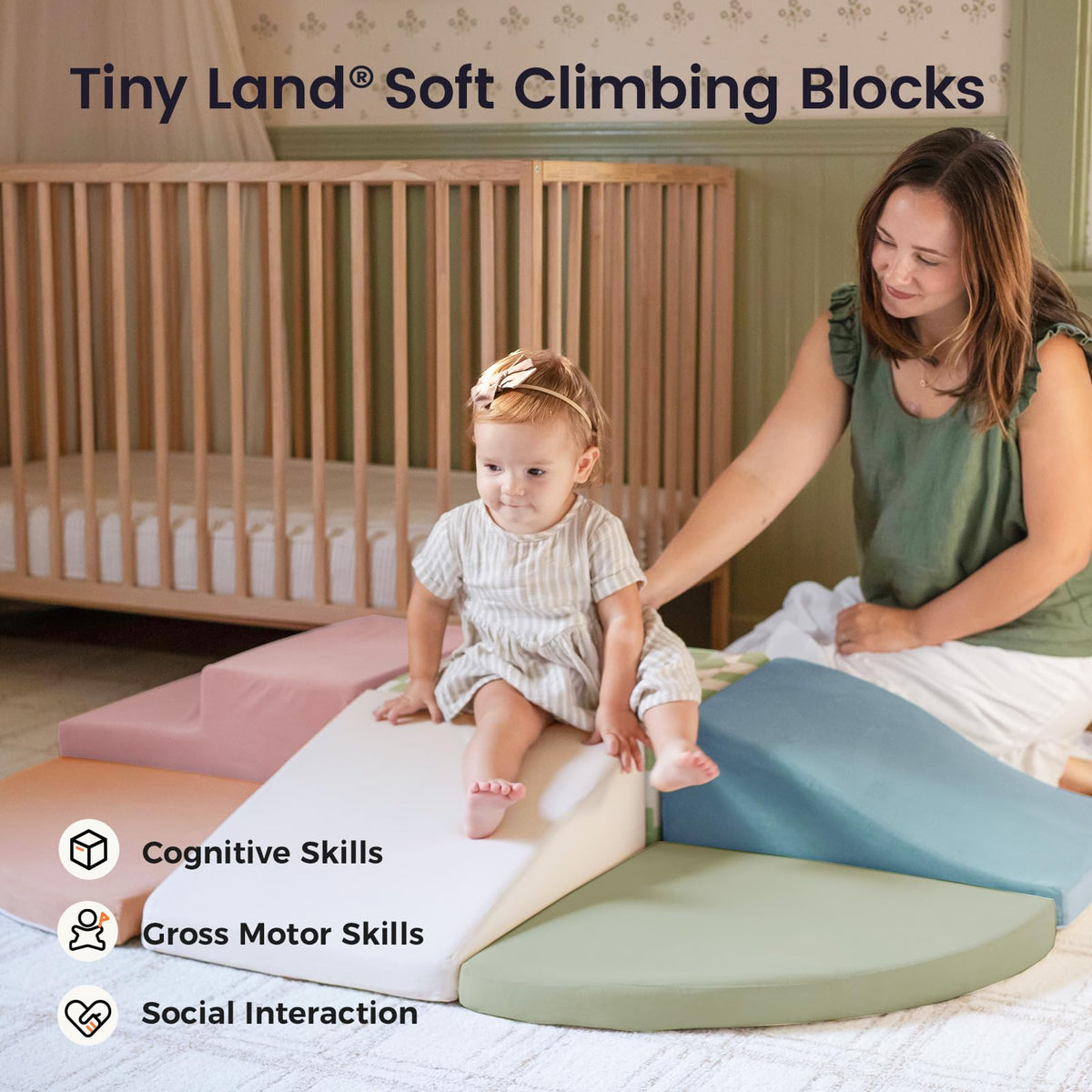 Close-up of cubes and ramps showing secure Velcro connections for stable play.