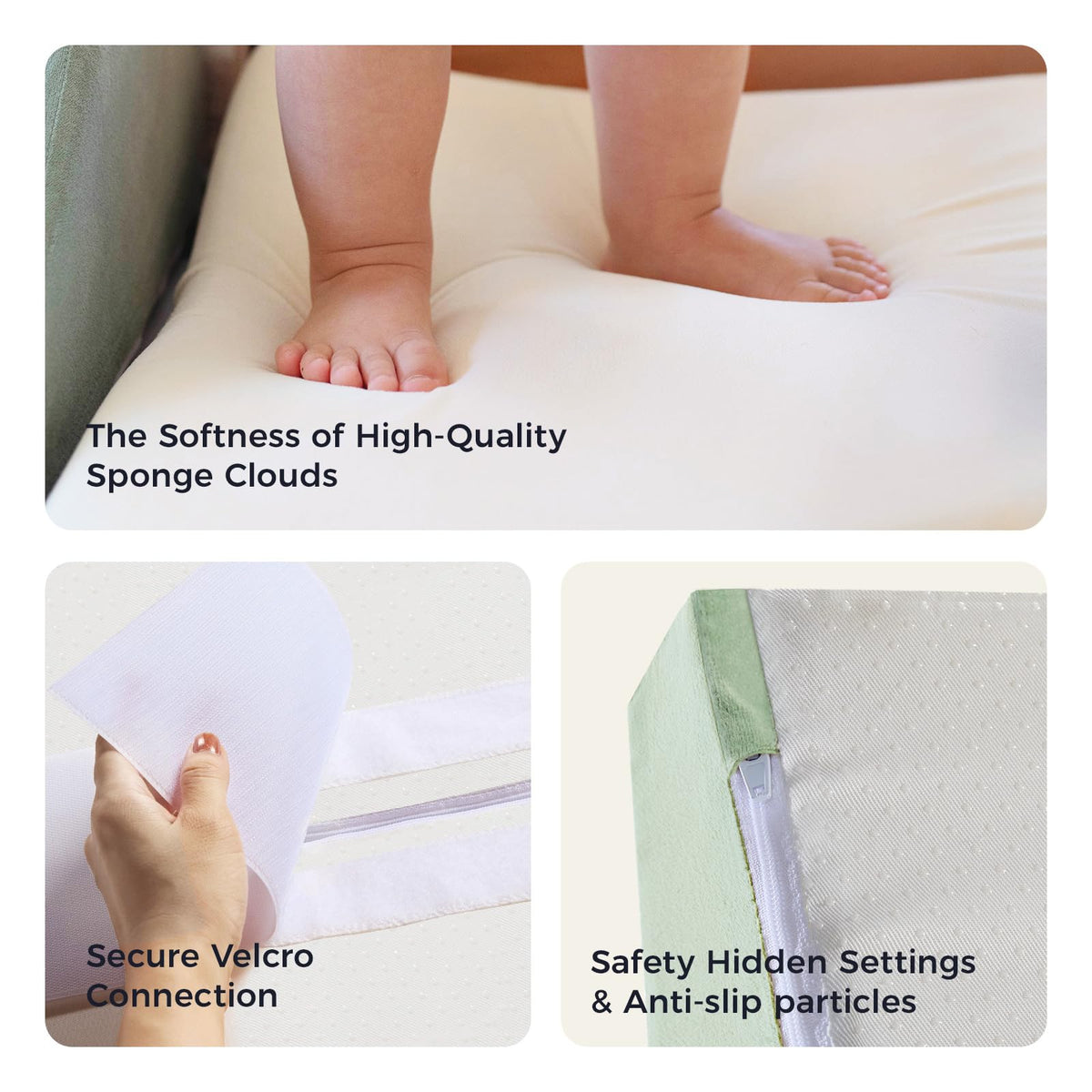 Anti-slip bottom keeps blocks steady on floors and carpets during play.