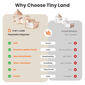 Tiny Land soft peachskin fabric provides a gentle, breathable feel.