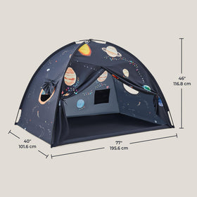 Ventilated windows on Tiny Land Space Galaxy Bed Tent ensure airflow