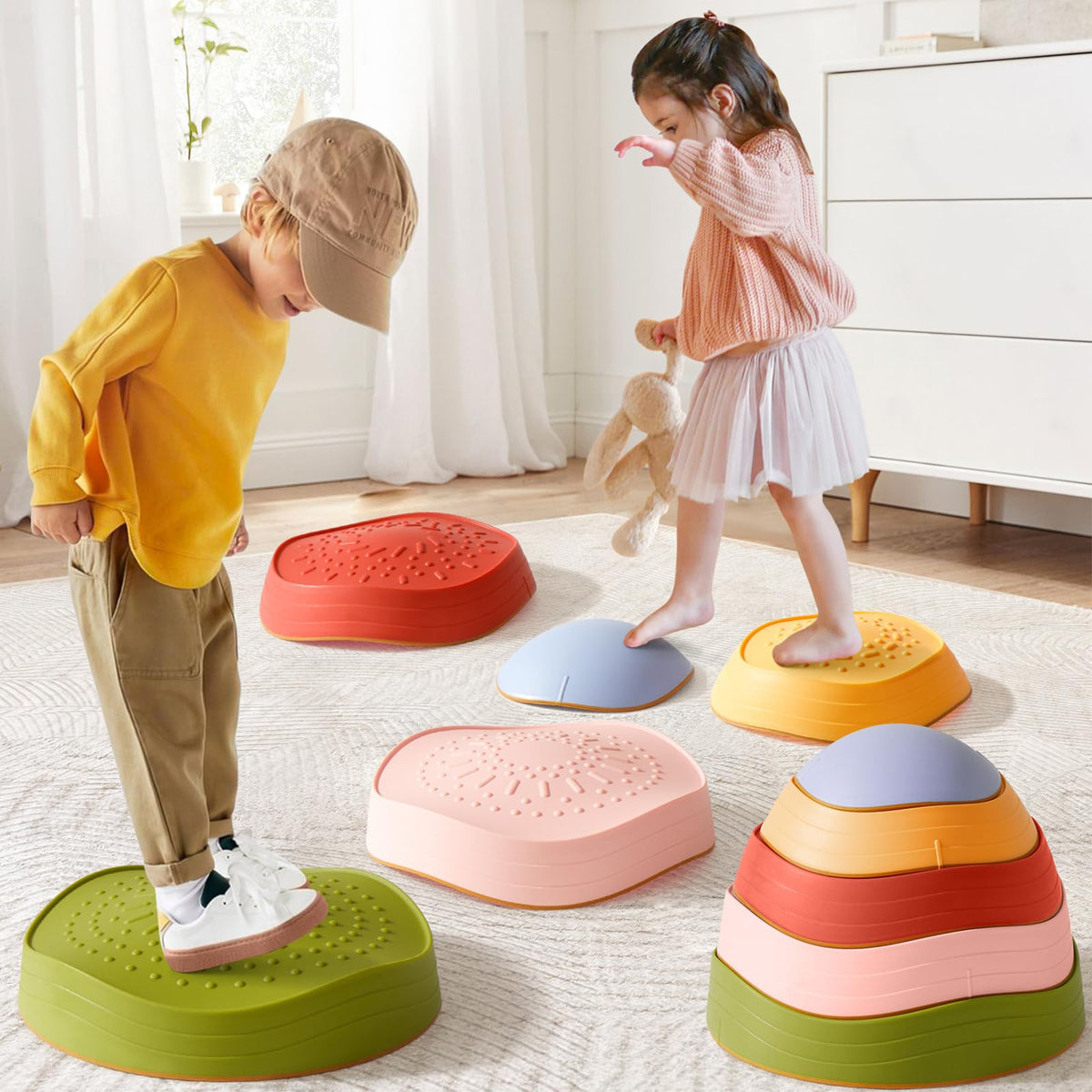 Tiny Land stepping stones in colorful steps for safe, imaginative play indoors