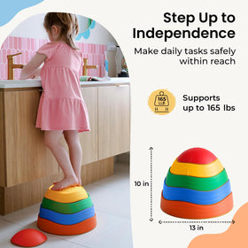 Kids stack and arrange Tiny Land stones to boost creativity and movement.