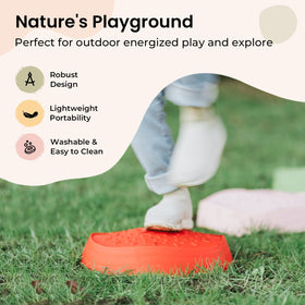 Tiny Land stepping stones are durable and lightweight for easy indoor use