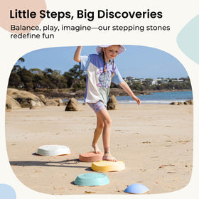 Tiny Land stepping stones non-slip base shown for stable stepping and jumping