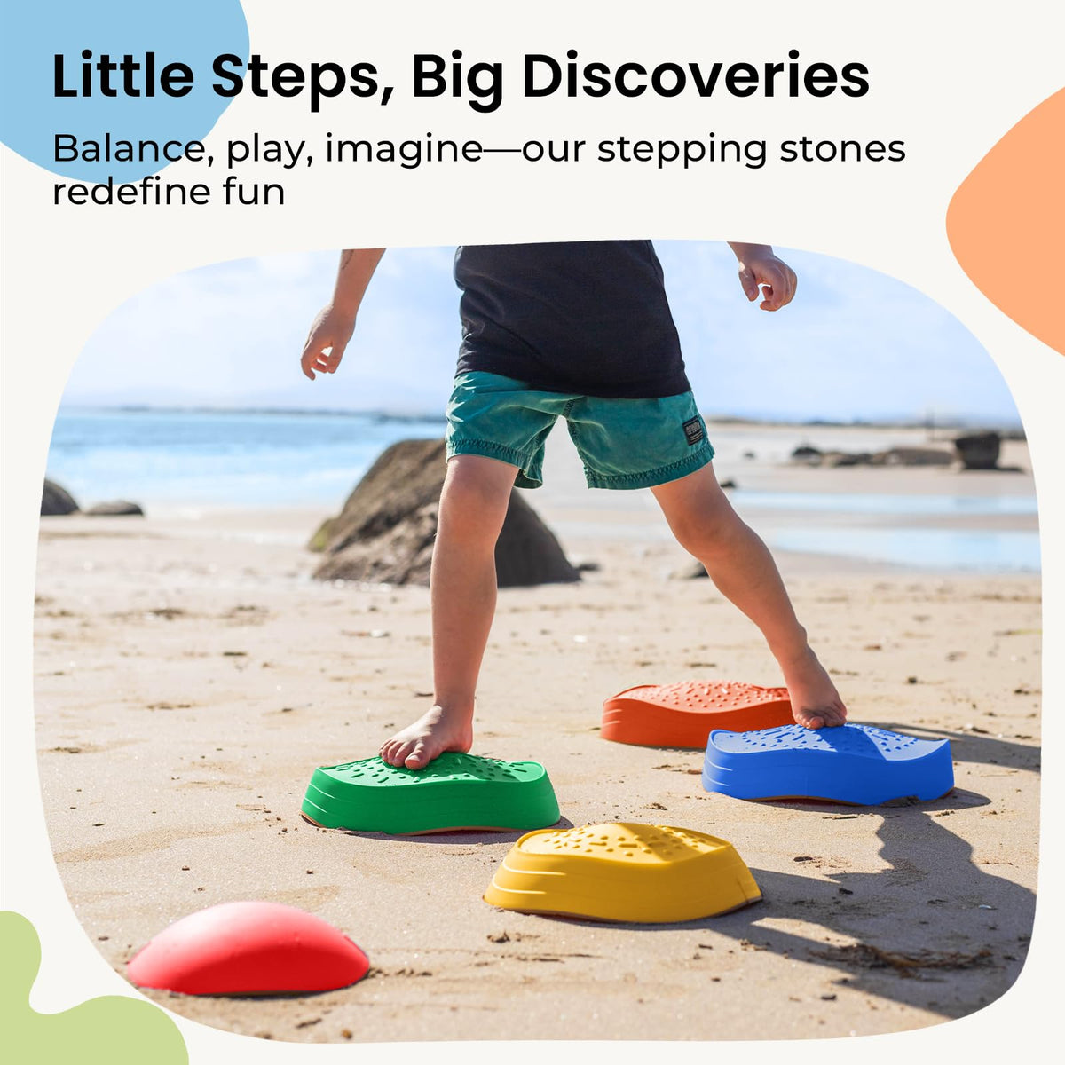 Tiny Land stepping stones with a non-slip base for stable play.