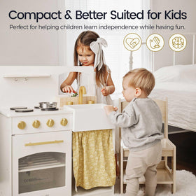 Tiny Land Toddler Kitchen Playset - cookware set adds authentic cooking visuals.