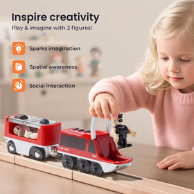 Tiny Land train figures inside the train spark imaginative storytelling during play