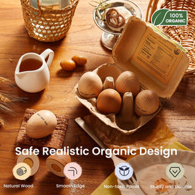 Tiny Land whole wooden eggs pack offers durable farm-to-table play