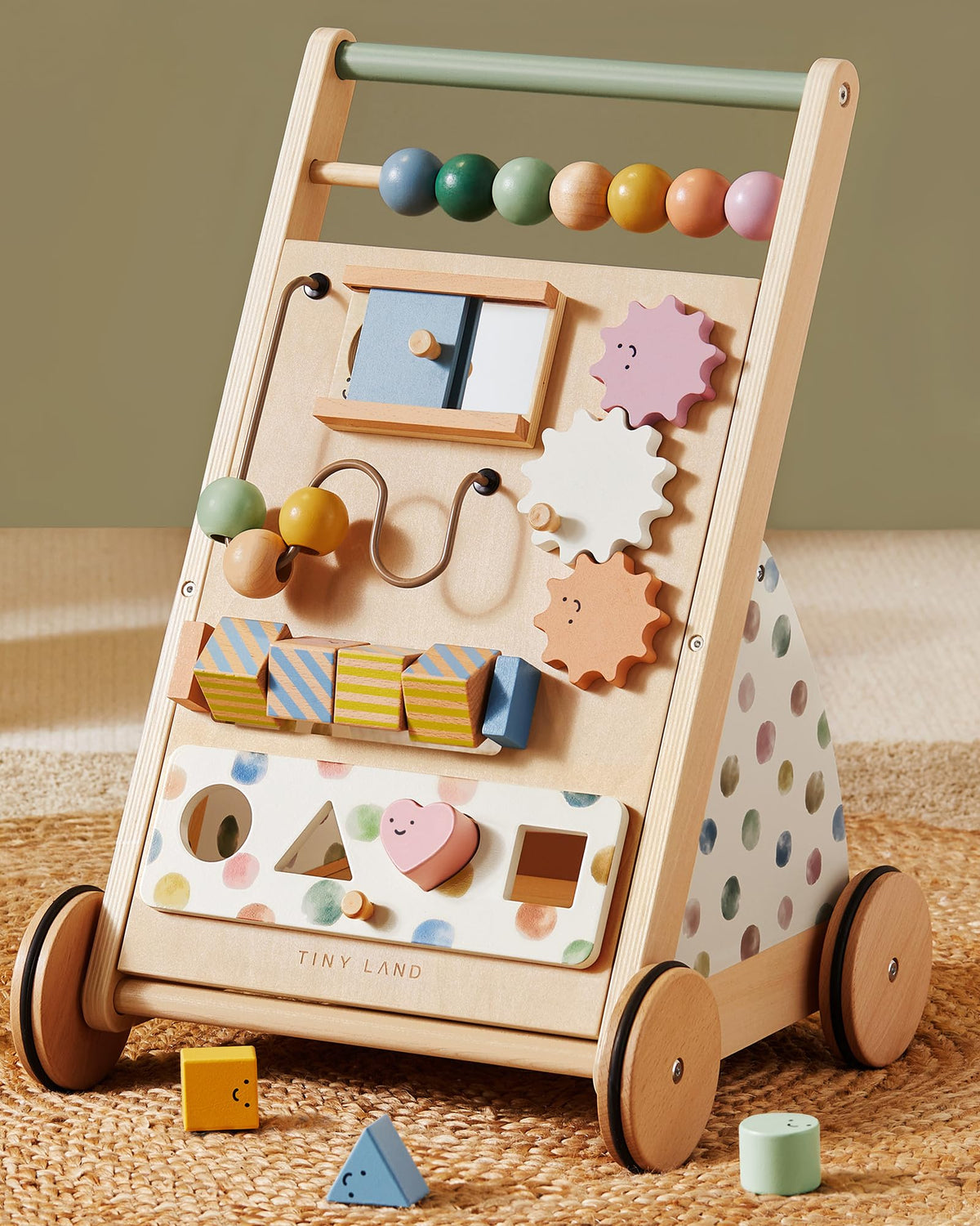 Tiny Land wooden baby walker montessori design supports early exploration