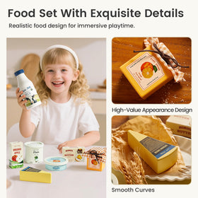 Tiny Land wooden dairy set cheese block ideal for pretend meals