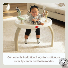Tiny Love crinkly sensory pop toy enhances tactile exploration in jumper mode.
