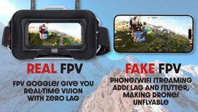 Tinyhawk Lite FPV goggles provide immersive view for focused practice.