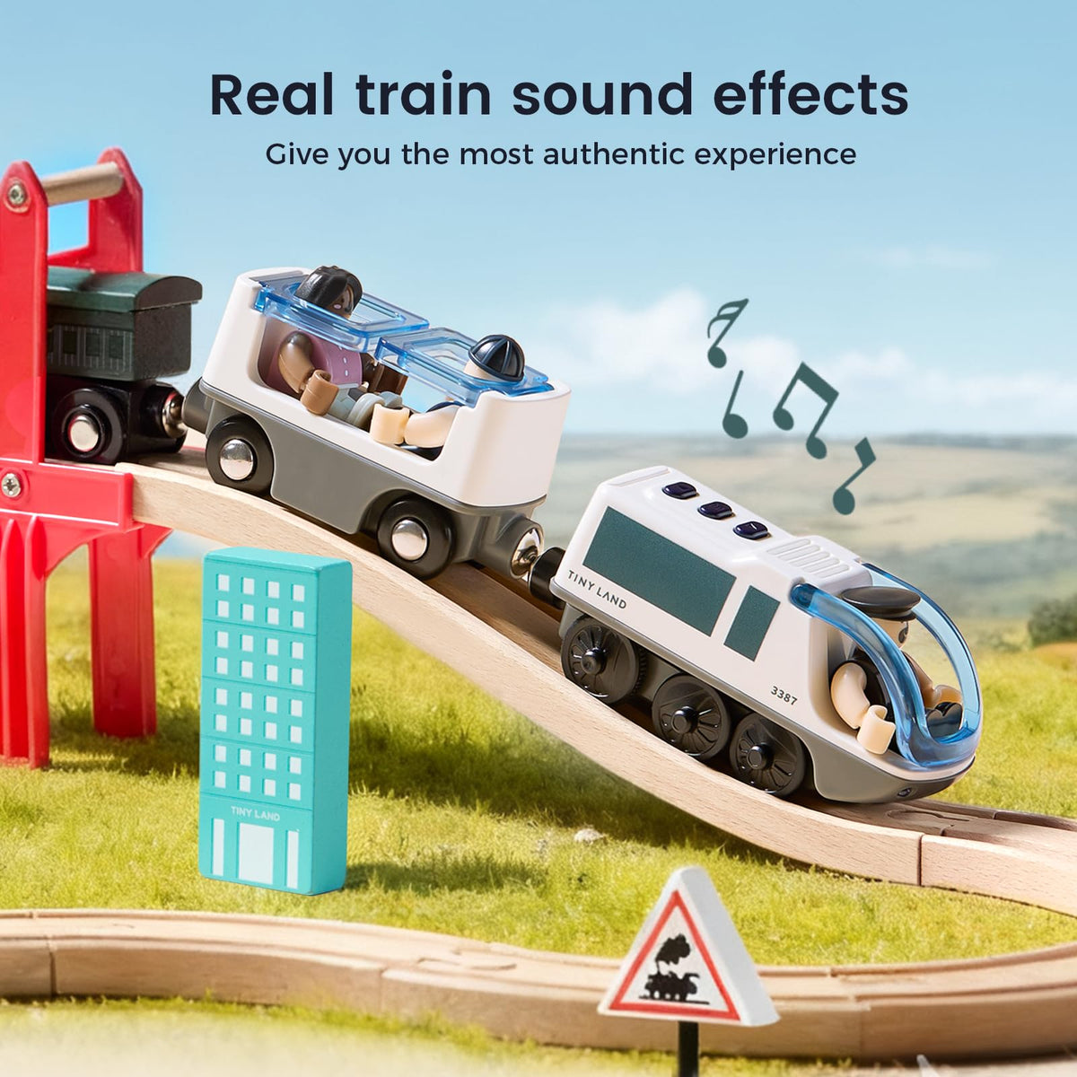 Tiny Land compatibility with wooden tracks enables seamless layouts for expanding play.