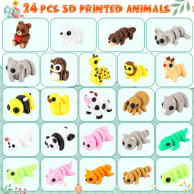 Tiocky mini animal toys feature articulated joints for poseable display