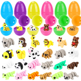 Tiocky Easter eggs with 3D animal figures offer engaging fidget play during egg hunts