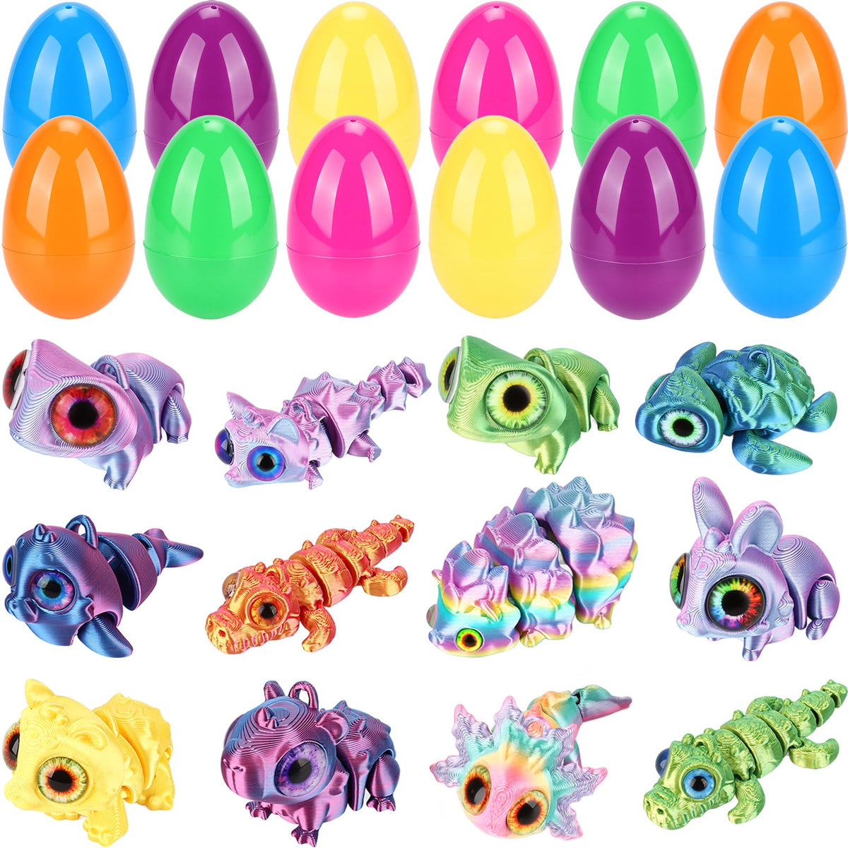 Tiocky Easter eggs with 3D sea animal toys for playful surprises.