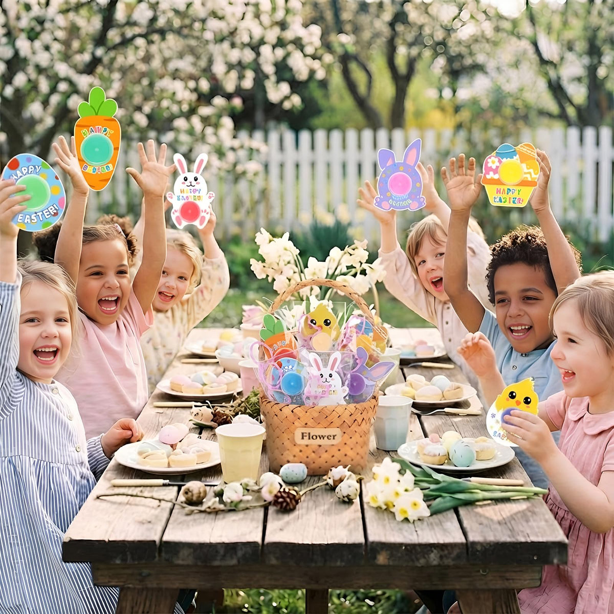 Tioncy Easter party favors display ready for gifting.
