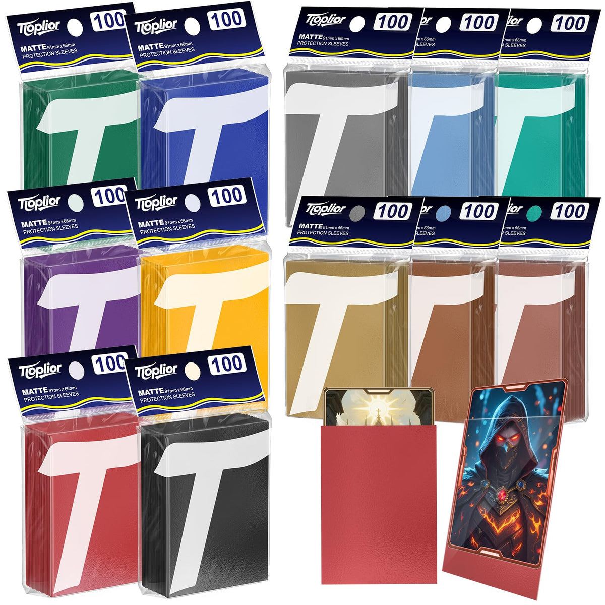 TiopLior 1200ct matte card sleeves pack for organized storage and protection