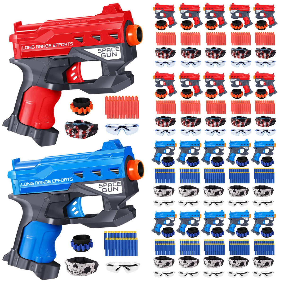 TiopLior 20-pack small gun set in red and blue for kids' play
