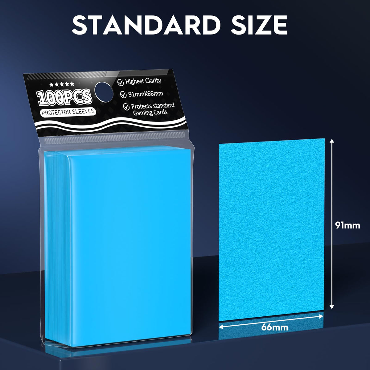 TiopLior 66x91mm standard sleeves fit MTG and sports cards.
