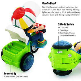 Tipmant battery-powered toy requires AA batteries for setup.