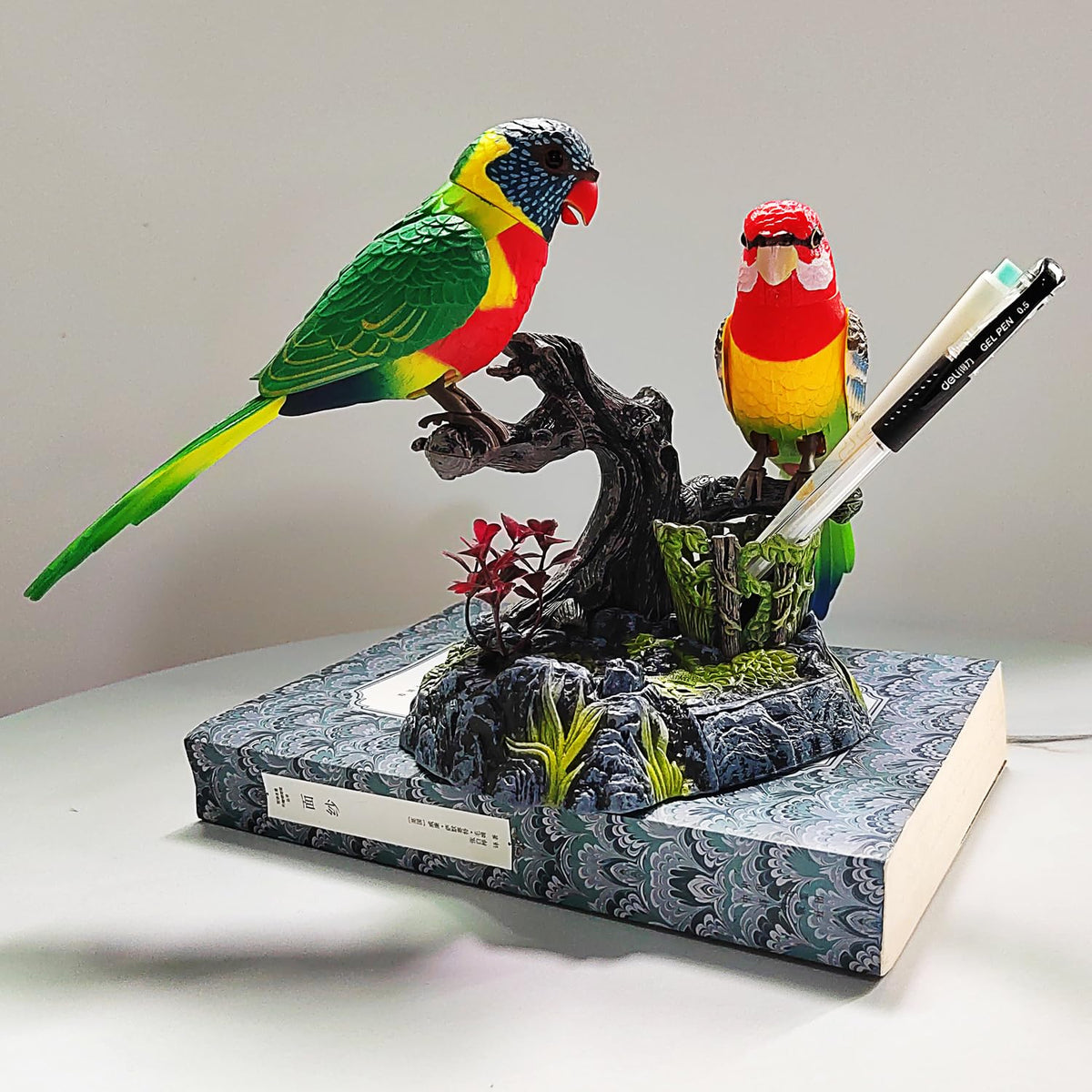 Tipmant parrot chirps when activated, re-engaging with sound
