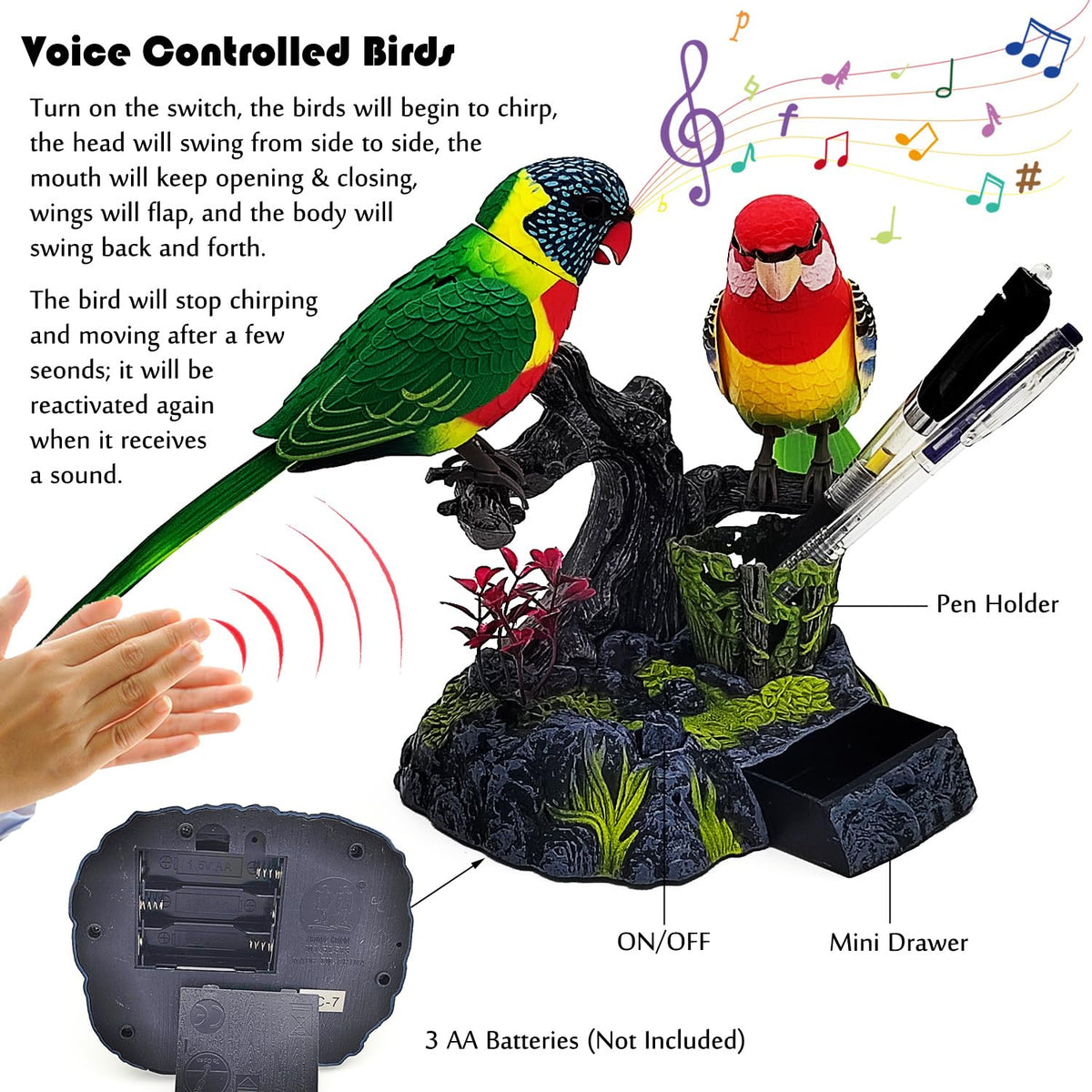 Tipmant parrot toy with vivid colors ideal for desk decorations