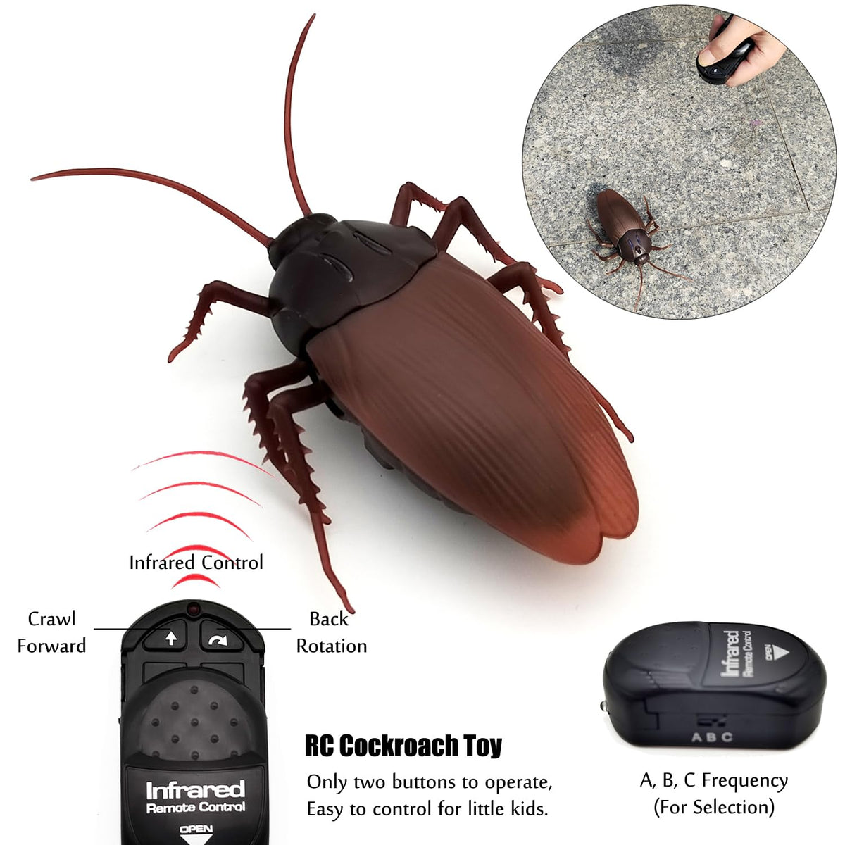 Tipmant cockroach featuring glowing eyes for enhanced realism.