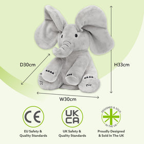 Tippi Peek-a-Boo Elephant plush texture is soft and baby-friendly
