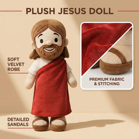 Tiralia Jesus Plush Doll with embroidered details supports storytelling and gentle play.