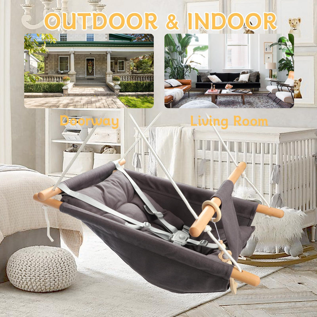 Tislly baby swing portable with included storage bag