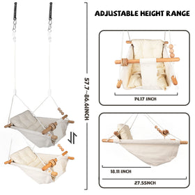 Tislly toddler chair mode swing, cream palette, encourages independent sitting.