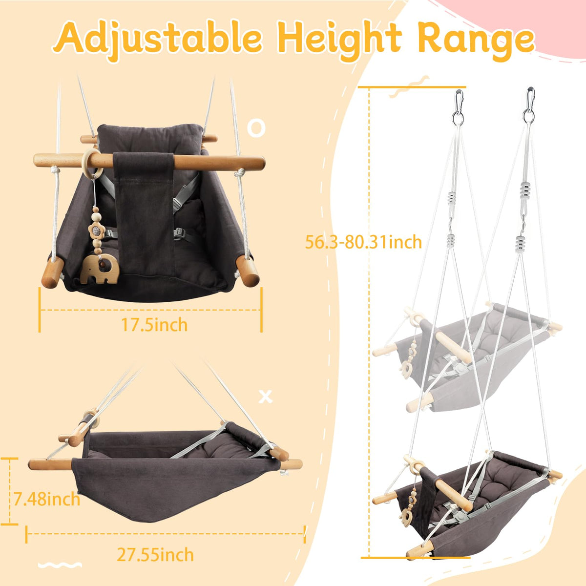 Tislly baby swing two-in-one model grows with child