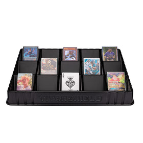 TitanShield card tray in black front view for durable card sorting and quick access.