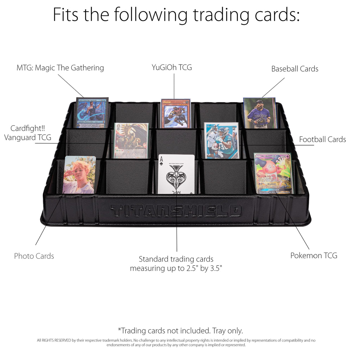TitanShield black side elevated demonstrates sturdy build for frequent trading card use.