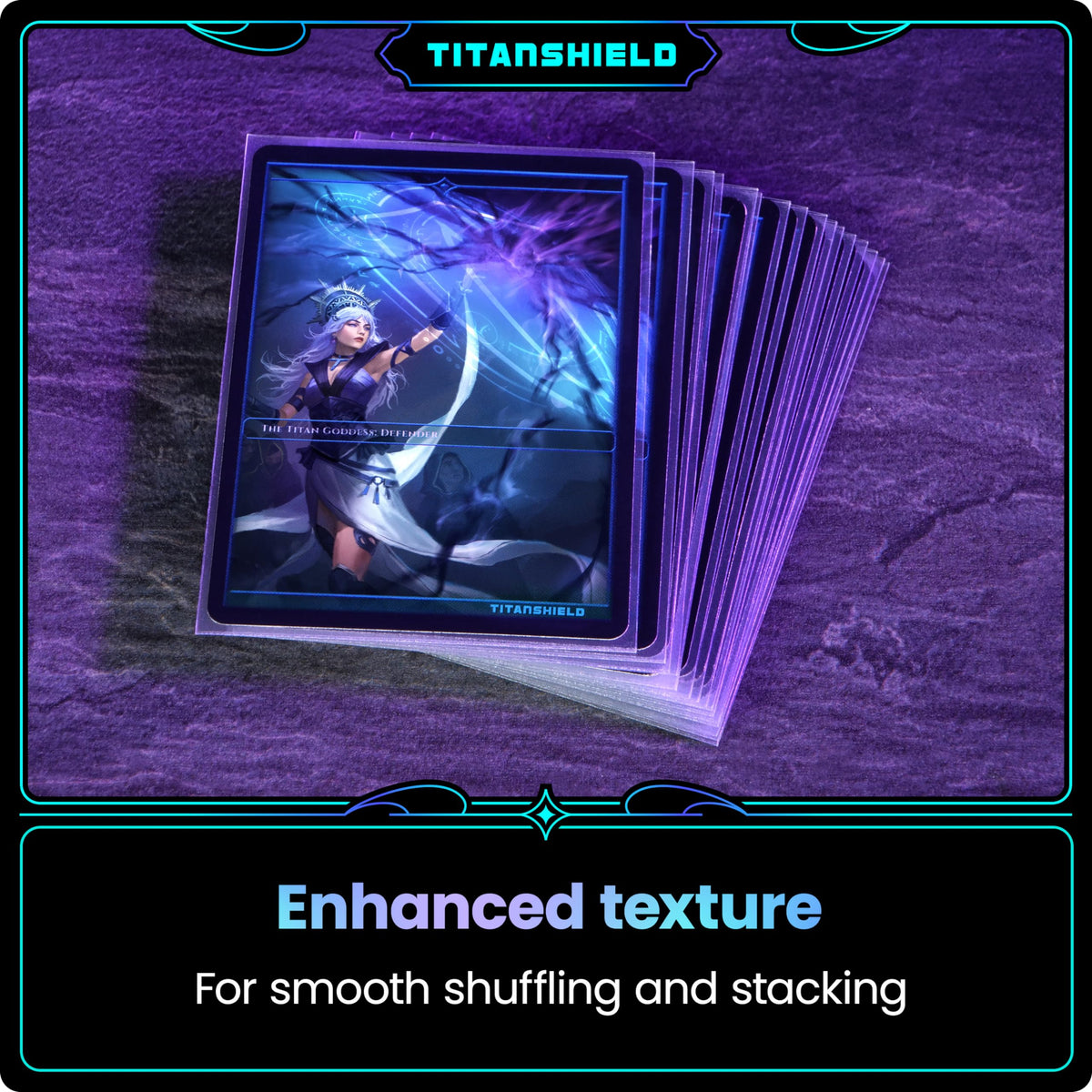TitanShield Premium Sleeves 66x91mm size suitable for standard decks and games