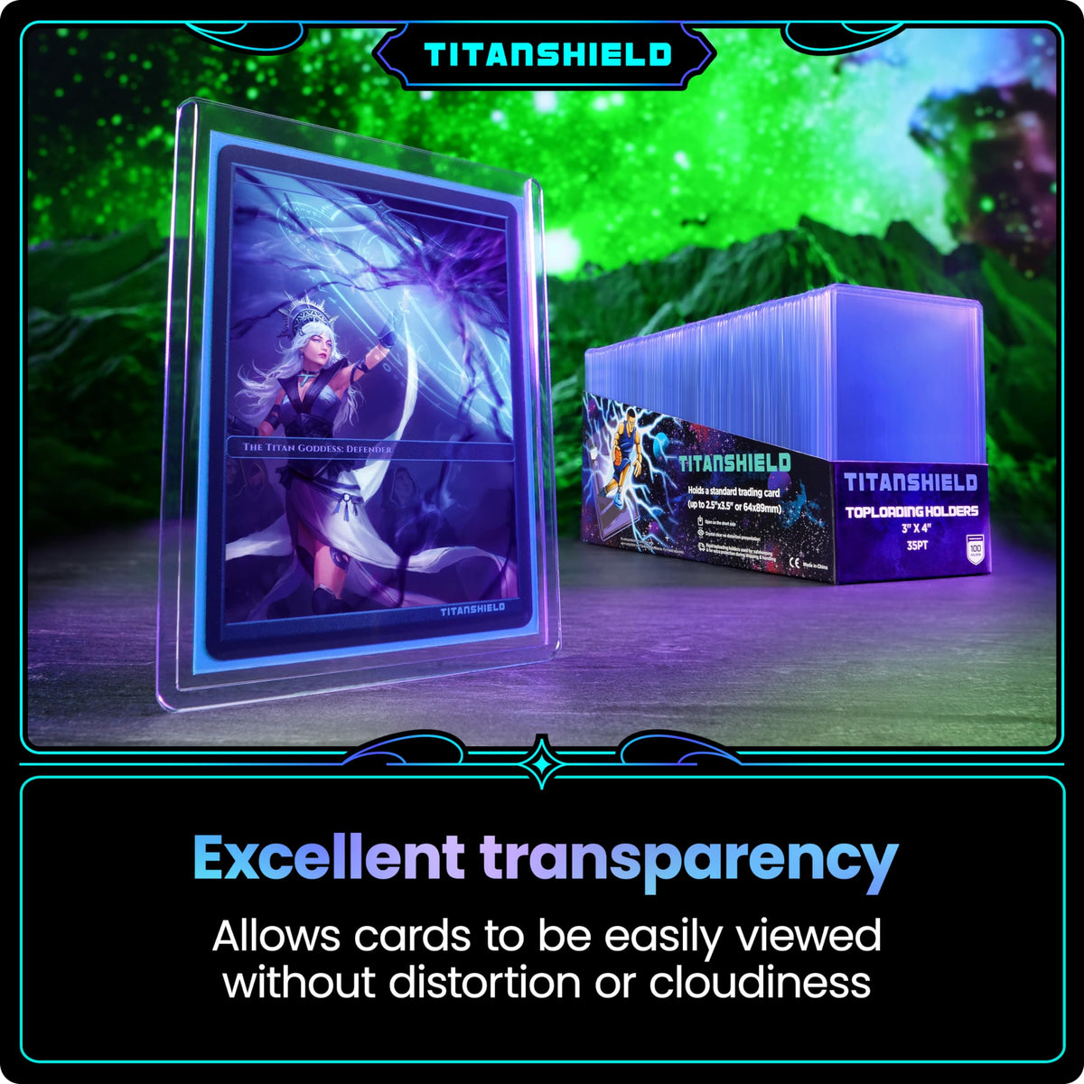 TitanShield top loader shown with premium sleeves for layered protection