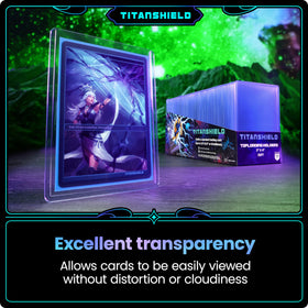 TitanShield top loader shown with premium sleeves for layered protection