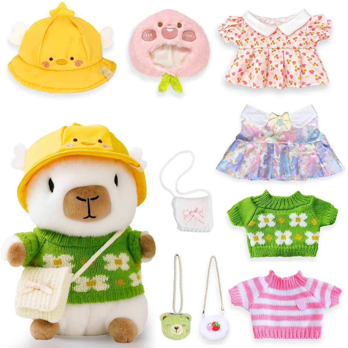TITQWOP capybara plush with 9 outfits fuels imaginative dress-up play
