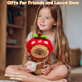 TITQWOP capybara plush with bags for accessorizing adventures