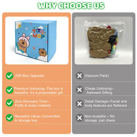 TITQWOP capybara plush displayed as warm bedroom decor for a playful vibe