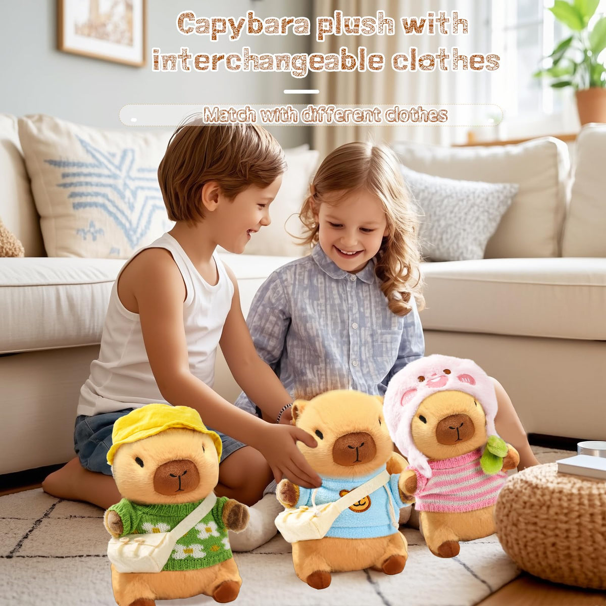TITQWOP capybara plush close-up shows soft fabric and durable stitching.